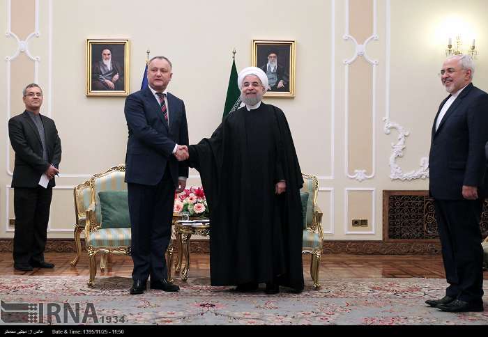روحاني يستقبل رئيس مولدافيا في طهران (صورة)