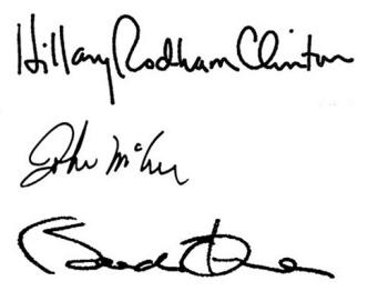 دست خط نامزدهای ریاست جمهوری آمریکا