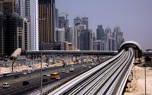 مسیر مترو در دبی