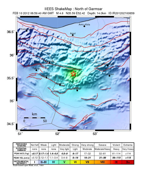 نقشه زلزله