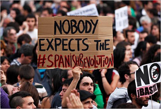 تظاهرات معترضین در مادرید