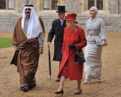امیر قطر در دیدار با ملکه بریتانیا