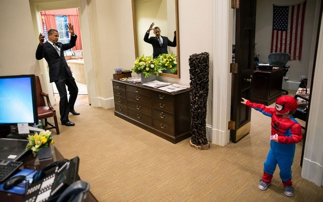 مواجهه اوباما با پسر بچه یکی از کارکنان کاخ سفید