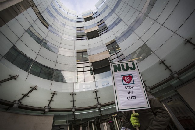 اعتصاب کارمندان شبکه خبری بی بی سی در لندن