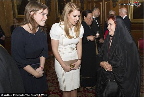 گفتگوی پرنسس بتاریس Beatrice و آگینی Eugenie با همسر پادشاه بحرین