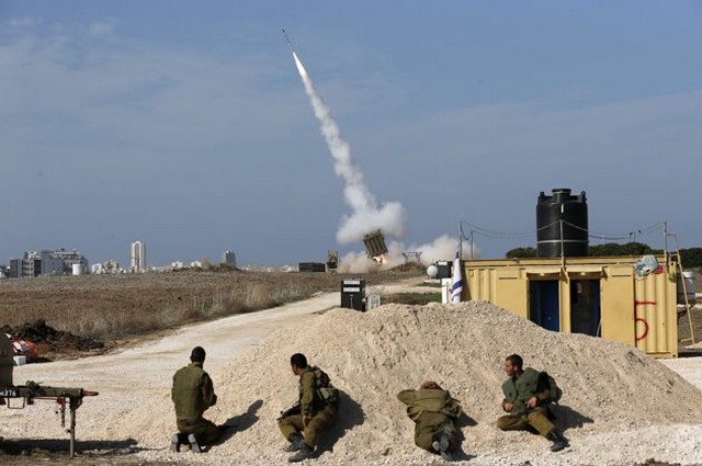 شلیک موشک سیستم دفاع گنبد آهنین اسراییل