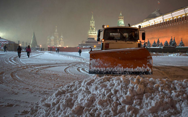 برف روبی میدان سرخ مسکو
