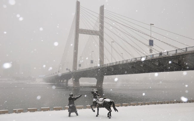 بارش شدید برف در چین