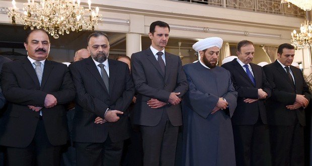 حضور بشار اسد در نماز میلاد پیامبر اسلام (عکس)