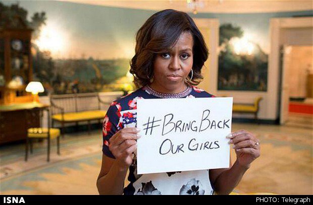میشل اوباما هم به کمپین آزادی دختران ربوده شده نیجریه پیوست