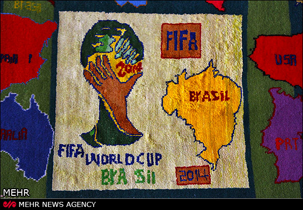 جام جهانی برزیل درتاروپود تابلو فرش اردبیلی (عکس)