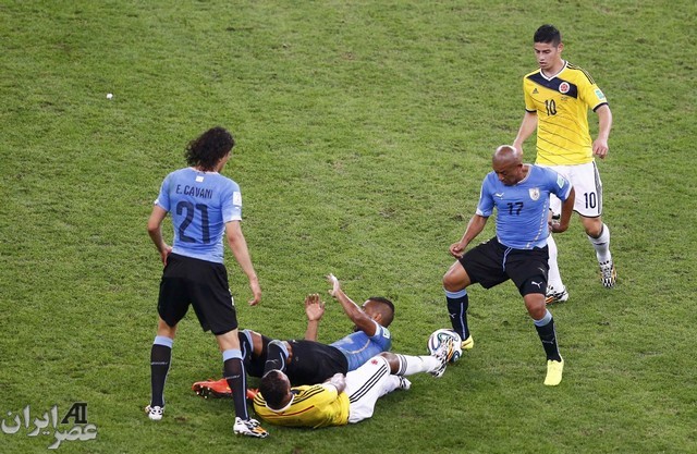 مسابقه کلمبیا و اوروگوئه (عکس)