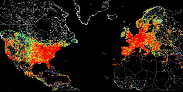 تمامی اتصالات اینترنتی جهان در یک نقشه (+عکس)