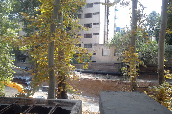 تخریب باغ پسیان در خیابان ولیعصر (+عکس)