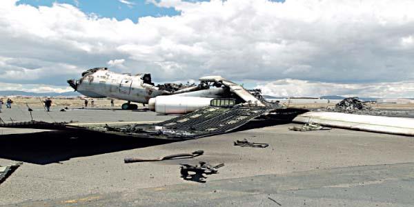 تخریب هواپیماهای فرودگاه صنعا (عکس)