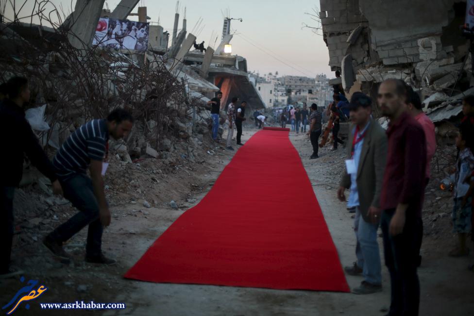 فرش قرمز جشنواره فیلم در غزه (+عکس)