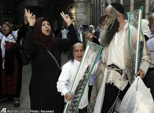 تنش بین مسلمانان و یهودیان در مسجد الاقصی (+عکس)