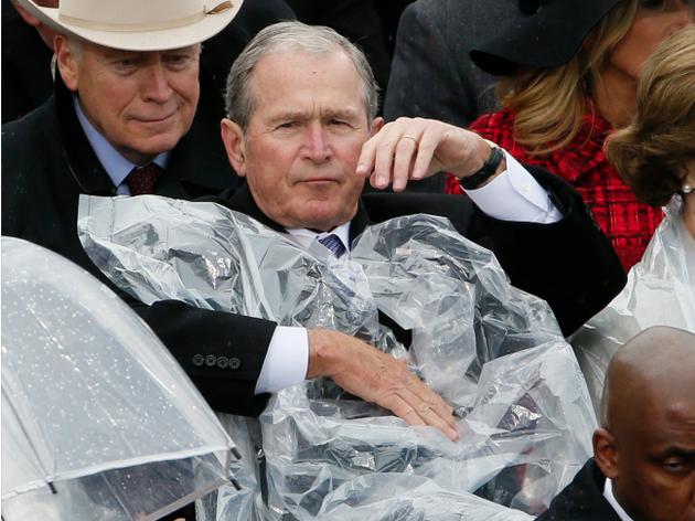 ژست  بوش پسر در مراسم تحلیف ترامپ (عکس)
