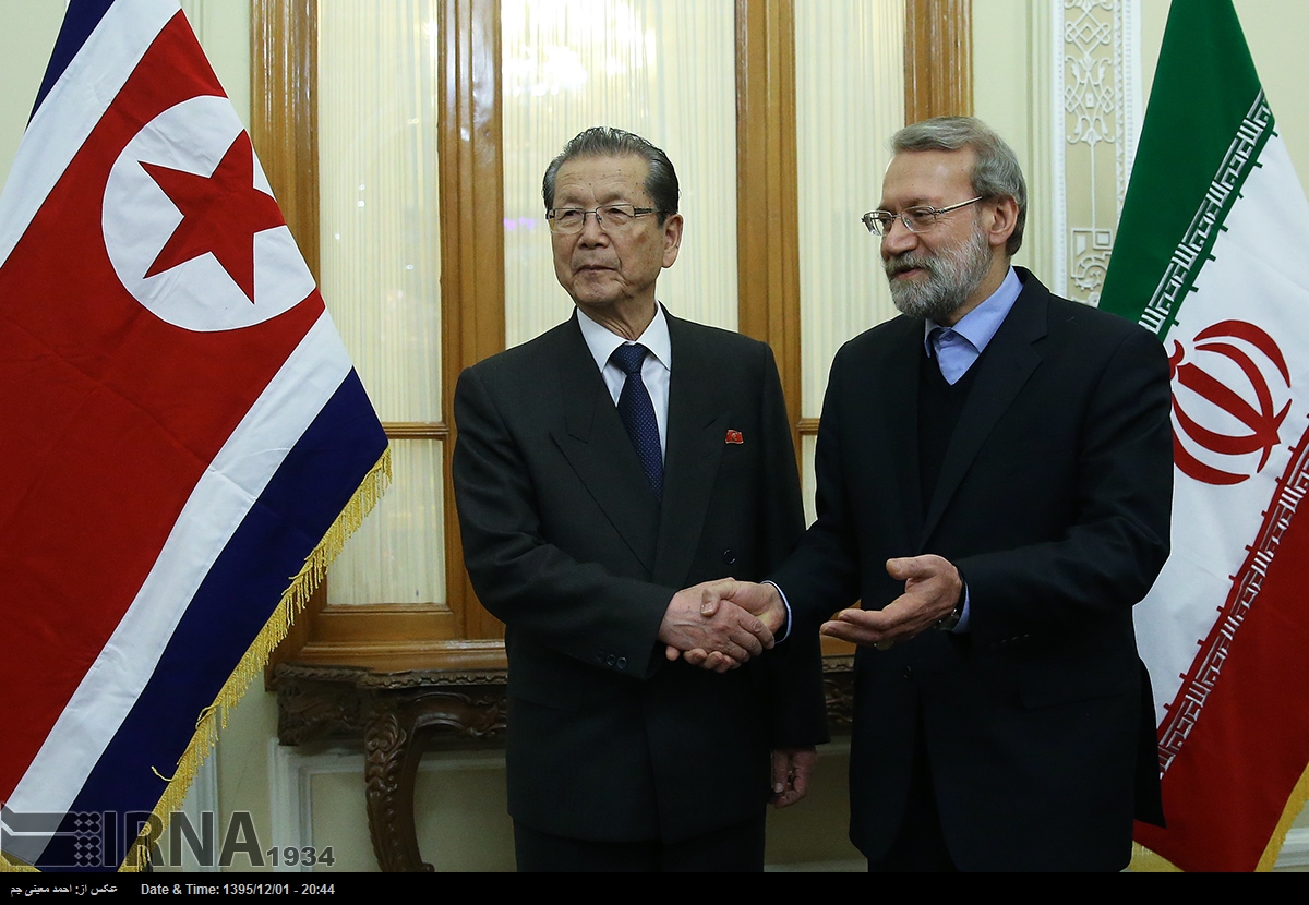 دیدار رئيس پارلمان کره شمالی با لاریجانی (+عکس)