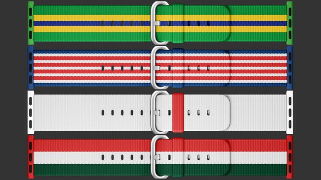 ساعت‌های المپیکی اپل با پرچم کشورهای مختلف