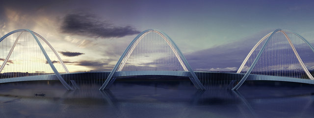 ساخت پل با الهام از حلقه‌های المپیک+تصاویر