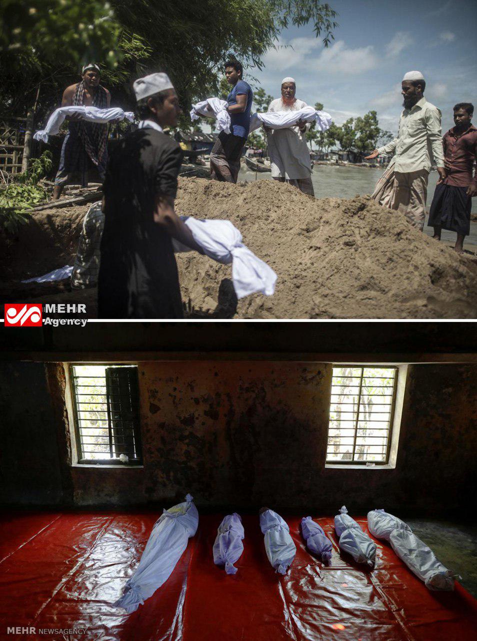 غرق شدن قایق مسلمانان میانماری (عکس)