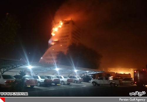 ساختمان مرکزی عسلویه بعد از آتش سوزی 