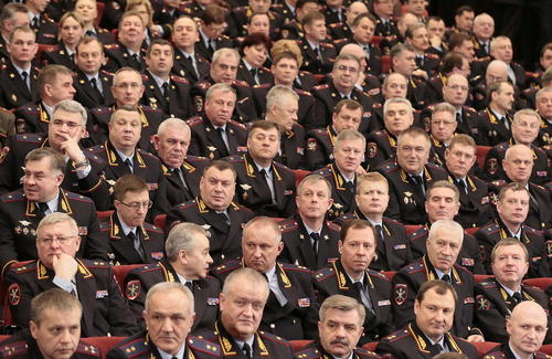 گردهمایی ماموران و افسران امنیتی وزارت کشور روسیه در مسکو