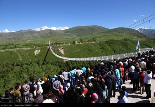 افتتاح بزرگترین پل معلق خاورمیانه در مشگین شهر