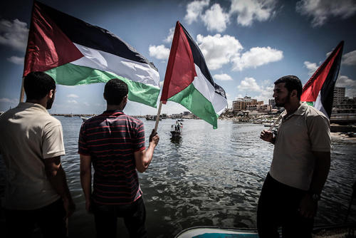 ساحل دریای مدیترانه در شهر غزه