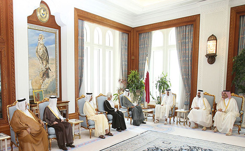 دیدار وزیران خارجه شورای همکاری خلیج فارس با امیر قطر