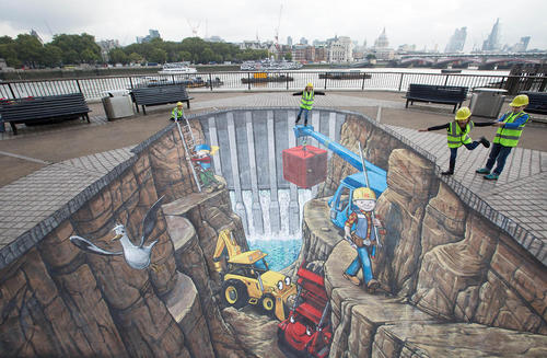 یک نقاشی سه بعدی در لندن