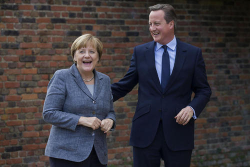 دیدار نخست وزیر انگلیس با صدر اعظم آلمان در اقامتگاه رسمی نخست وزیر انگلیس