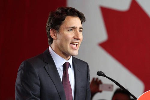 سخنرانی پیروزی جاستین ترودو نخست وزیر منتخب کانادا در مونترال
