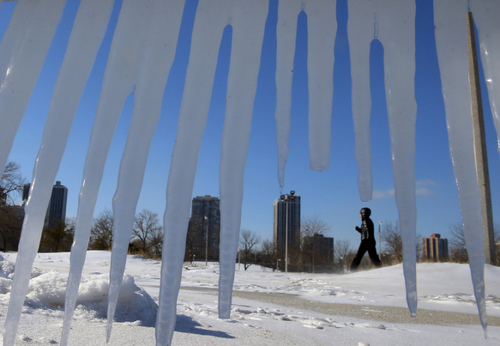 سرما و یخزدگی در شهر شیکاگو آمریکا