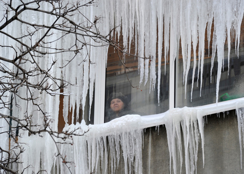 سرمای شدید و یخزدگی در شهر ریازان روسیه