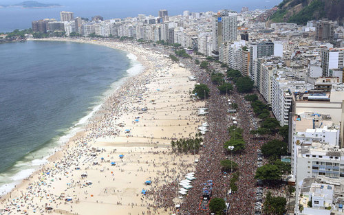 تصویری هوایی از کارناوال سالانه در ریودوژانیرو برزیل