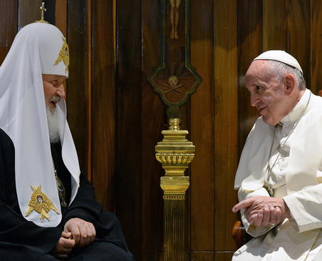 دیدار اسقف اعظم کلیسای ارتدوکس روسیه با پاپ فرانسیس