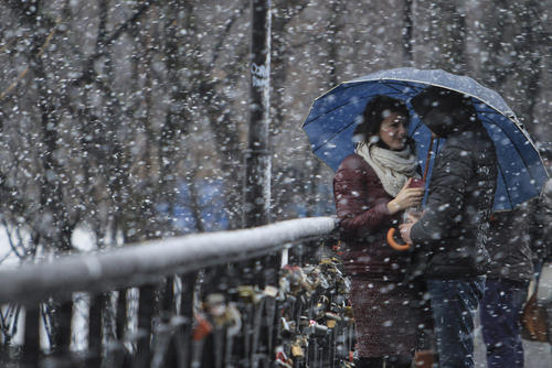 هوای برفی در شهر کی یف اوکراین