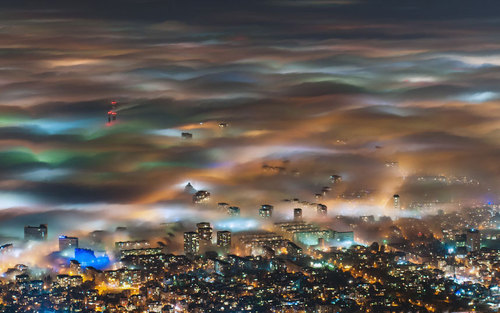 مه شدید در شهر صوفیه بلغارستان 