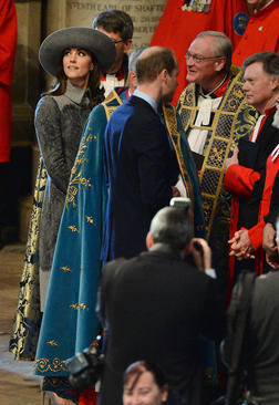 حضور پرنس ویلیام و کاترین میدلتون نوه و عروس ملکه بریتانیا در کلیسای وست مینستر لندن و در مراسم سالگرد 