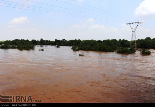 عکسهای هوائی از طغیان رودخانه کارون در استان خوزستان
