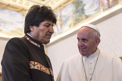  سفر ایوو مورالس رییس جمهور بولیوی به واتیکان و دیدار با پاپ فرانسیس