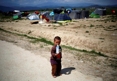 کمپ پناهجویان در مرز یونان و مقدونیه