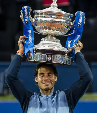 قهرمانی رافائل نادال تنیسور اسپانیایی در مسابقات تنیس اپن بارسلونا