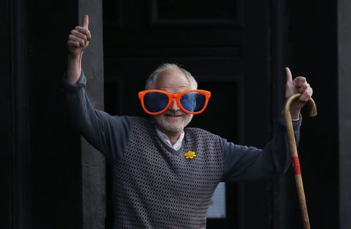 شرکت کننده سالمند در ماراتون سالانه شهر لندن