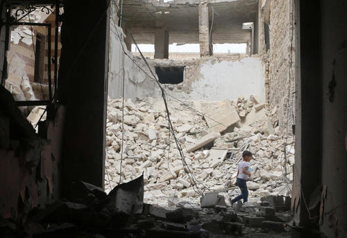 ویرانه های جنگ در حلب سوریه