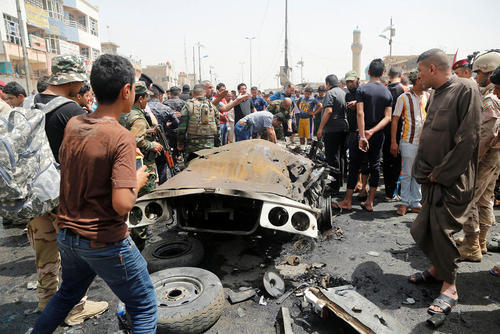 انفجار تروریستی یک کامیون بمبگذاری شده در شهرک صدر بغداد