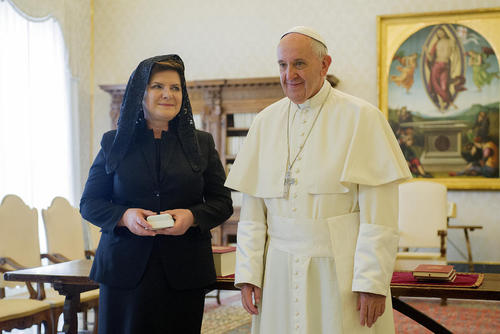 دیدار نخست وزیر لهستان با پاپ فرانسیس- واتیکان