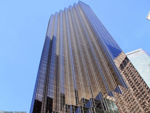 برج 68 طبقه ترامپ در منهتن نیویورک. ترامپ در طبقه فوقانی این برج 